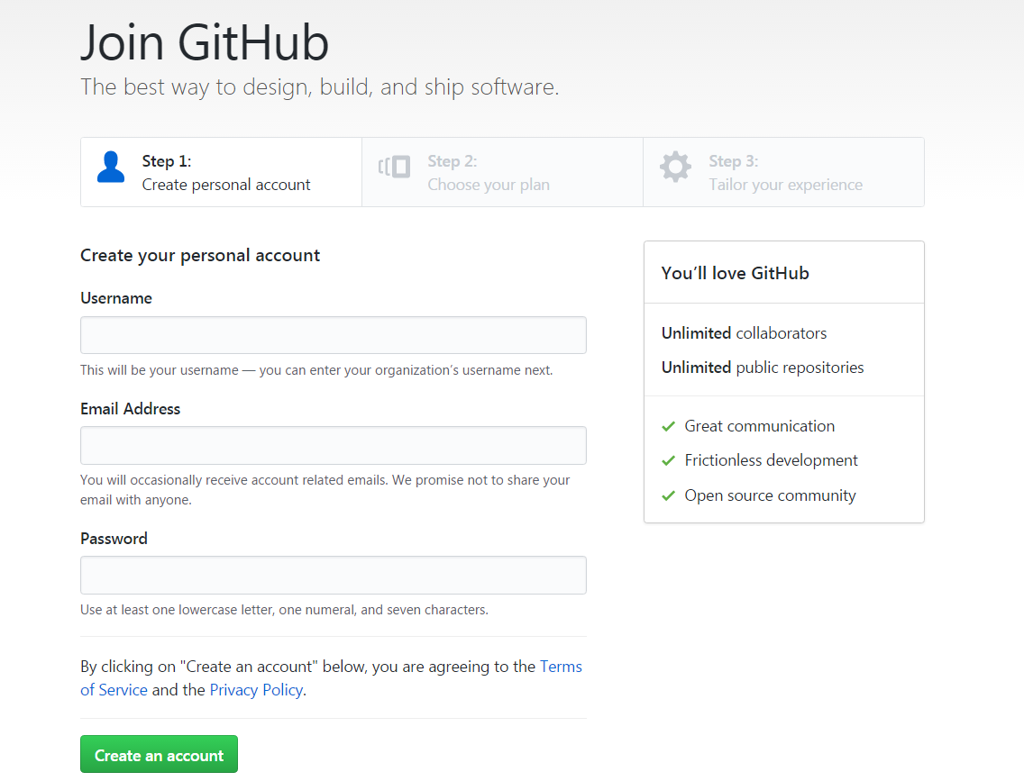 注册github